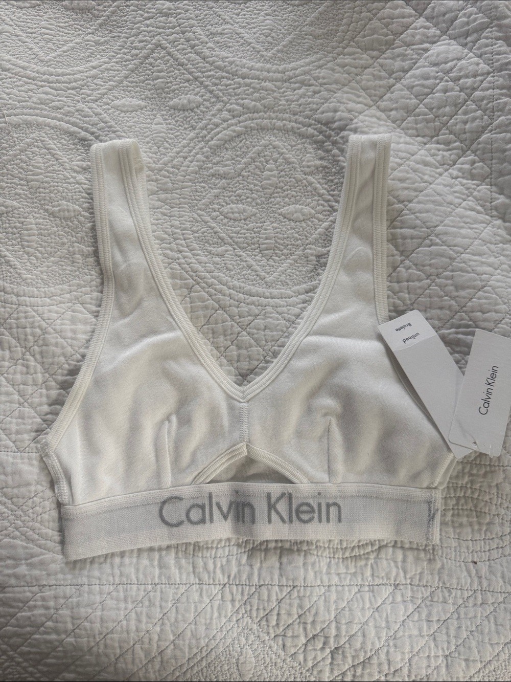 Calvin Klein White Cotton Bralette